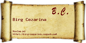 Birg Cezarina névjegykártya
